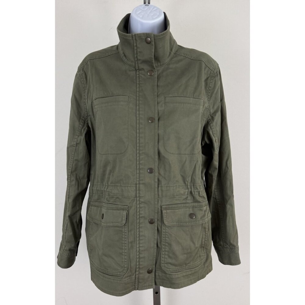 L.L. BEAN Women's Army Green Utility Anorak Jacket Sz L-Petite